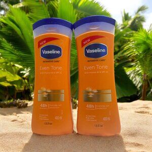 2-PACK Vaseline 48 Hour Even Tone SPF 10 Lotion w/ Vit.B3 - 13.5oz ea 07/26